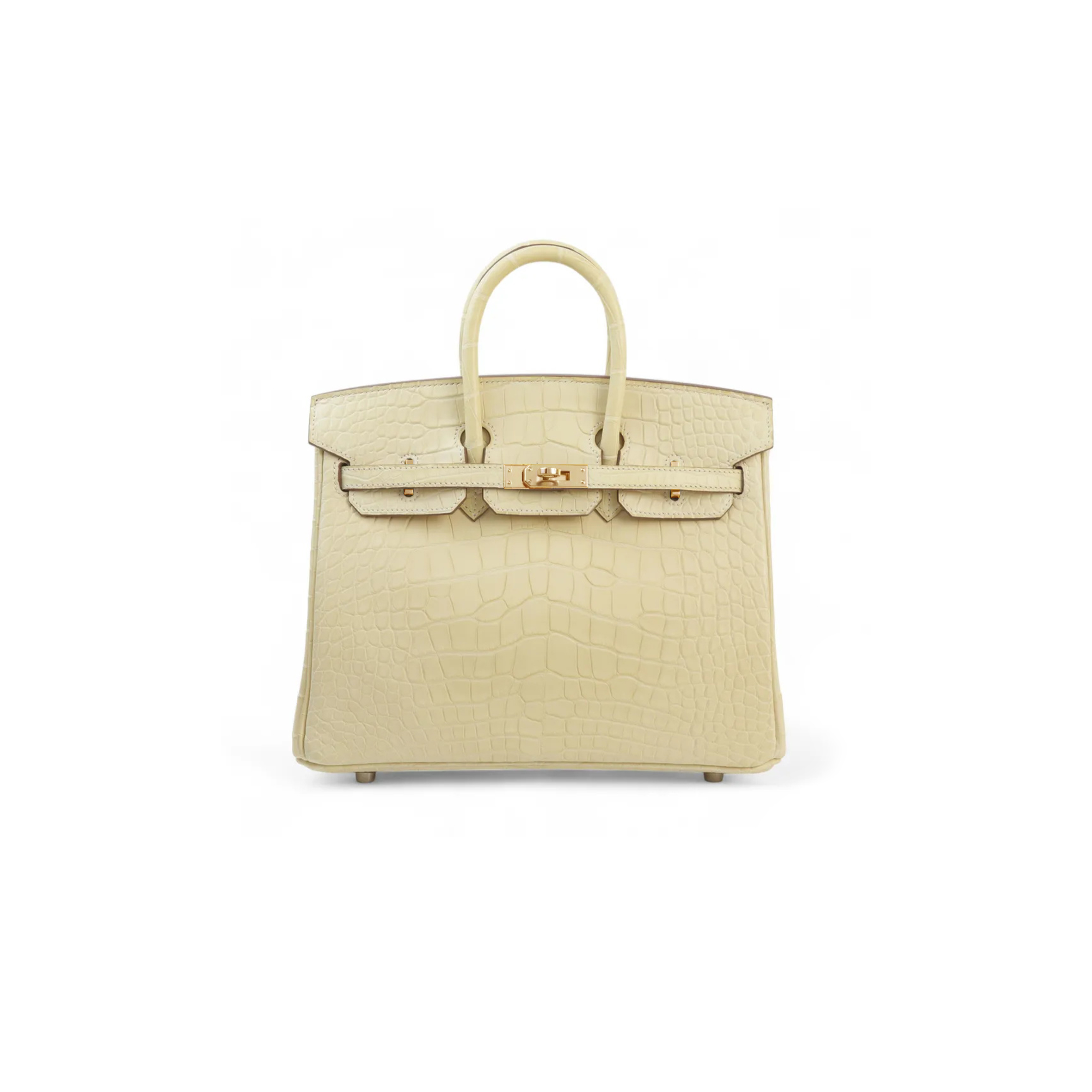H**mes master birkin 30 crocodile leather vanilla gold buckle h041367ck39 (30*22*16cm)
